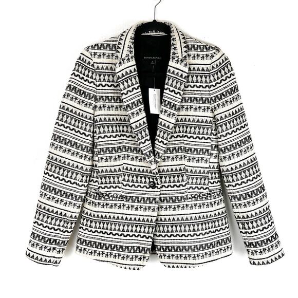 Banana Republic Womens Blazer Jacket Aztec Tribal Business Office Neutral 2 NWT - Picture 4 of 14